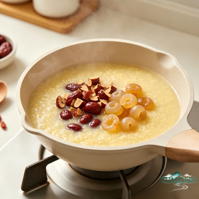 Red Date, Longan and Millet Milk Pudding