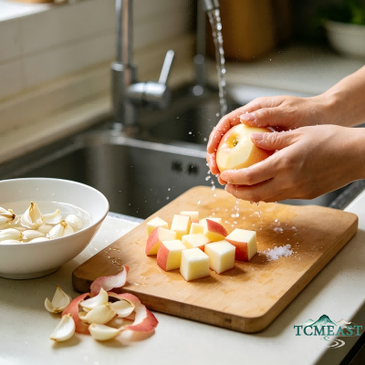 Steamed Apple with Fresh Lily Bulbs