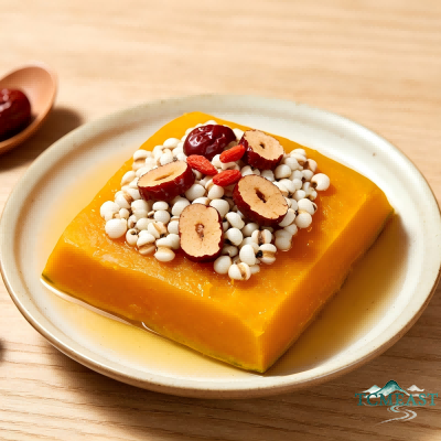 Steamed Pumpkin with Euryale Ferox and Red Dates