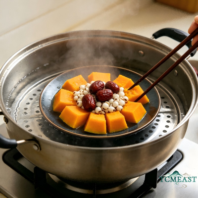 Steamed Pumpkin with Euryale Ferox and Red Dates