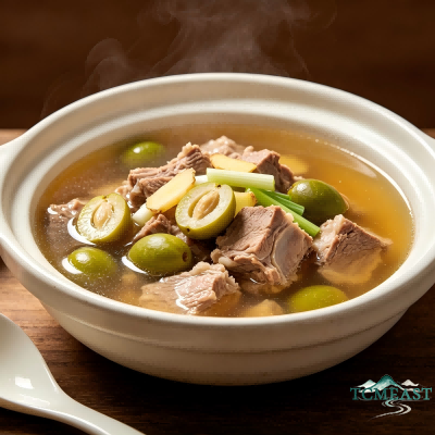 Green olive soup with lean pork