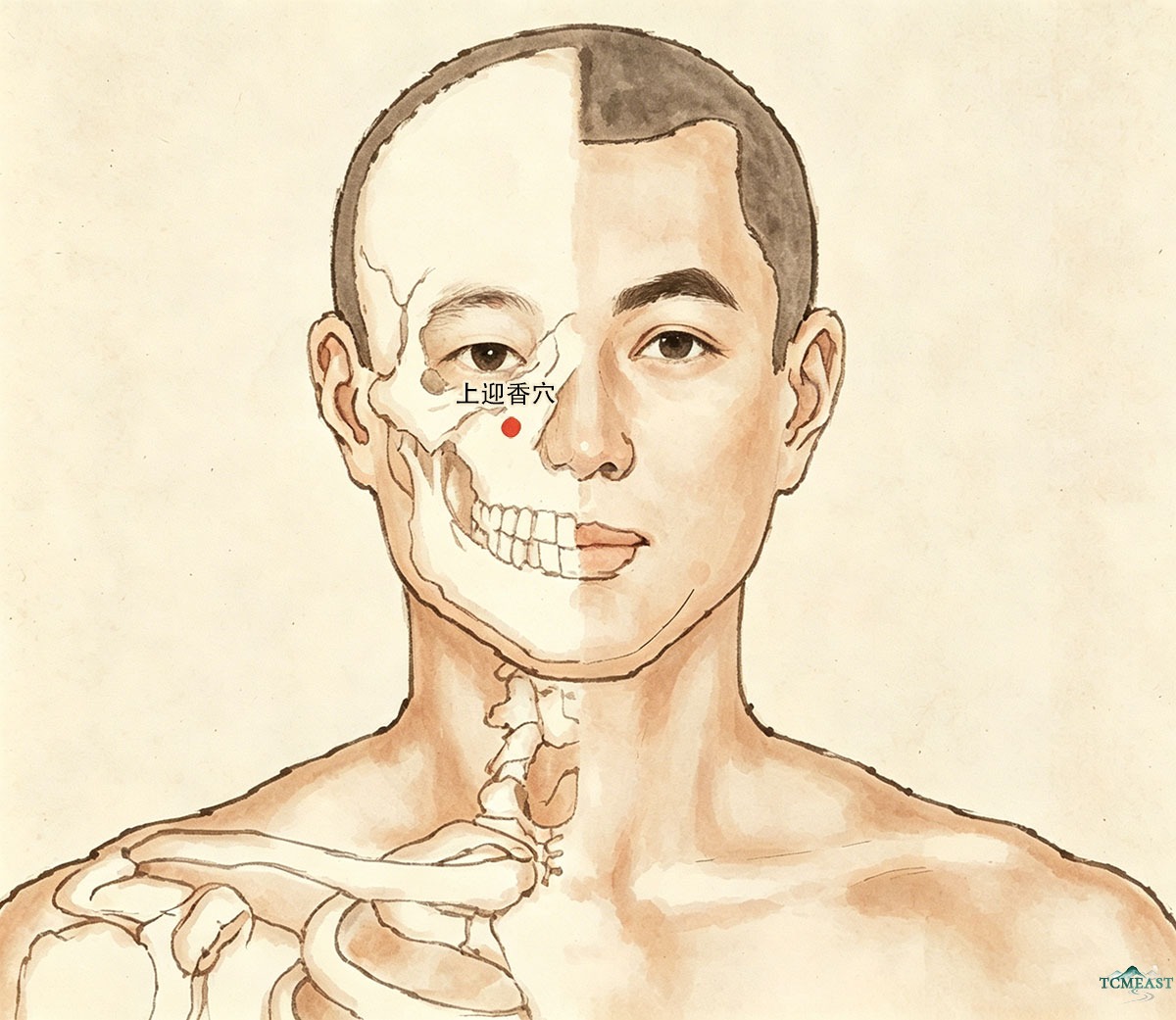 Shangyingxiang Point (EX-HN8 / Upper Welcome Fragrance, also known as Bitong)