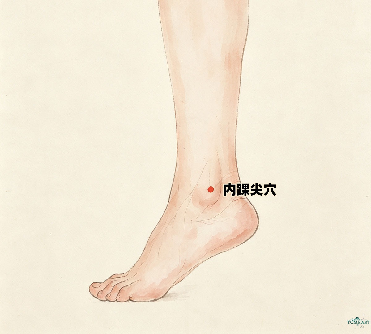 Neihuaijian Point (EX-LE8 / Medial Malleolus Tip)