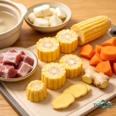 Carrot, Corn, and Crucian Carp Soup