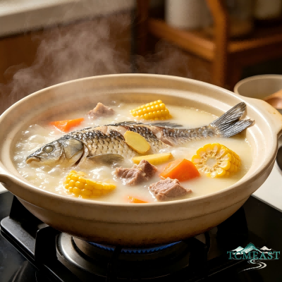 Carrot, Corn, and Crucian Carp Soup