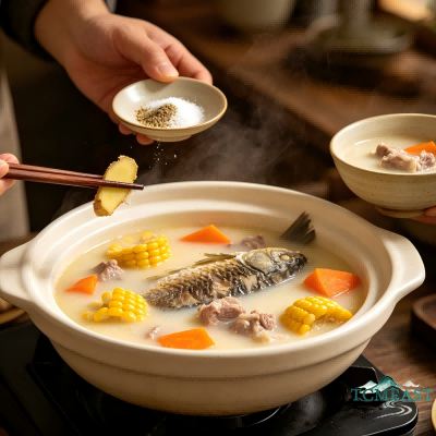 Carrot, Corn, and Crucian Carp Soup