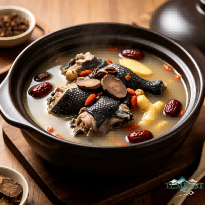 Polygonum Multiflorum, Gardenia, and Black-Boned Chicken Soup
