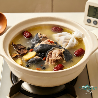 Polygonum Multiflorum, Gardenia, and Black-Boned Chicken Soup