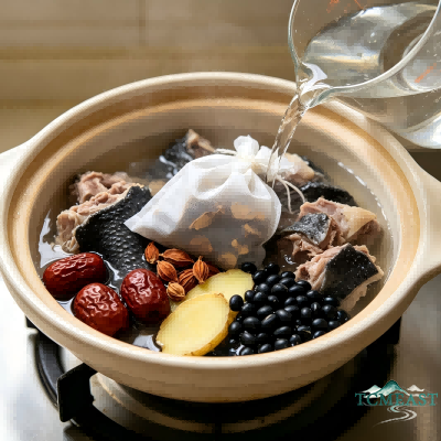Polygonum Multiflorum, Gardenia, and Black-Boned Chicken Soup