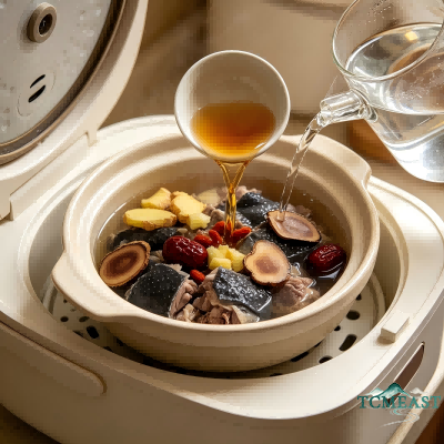 Deer Antler, Goji Berry, and Black-Boned Chicken Soup