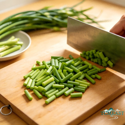 Stir-fried Garlic Scapes with Lamb