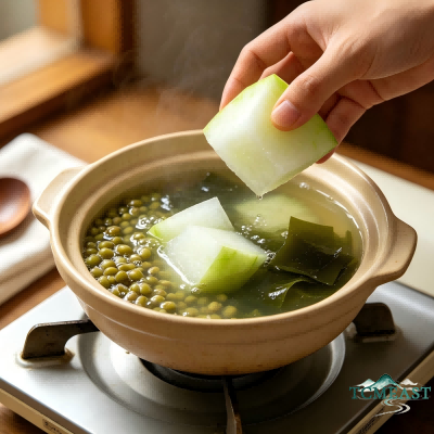 Winter Melon, Kelp, and Mung Bean Soup