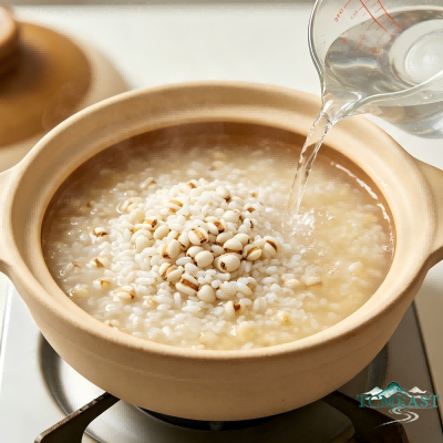 Asparagus and Coix Seed Porridge