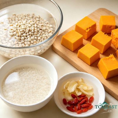 Pumpkin and Coix Seed Porridge