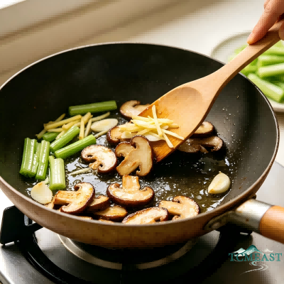 Stir-fried Celery with Shiitake Mushrooms