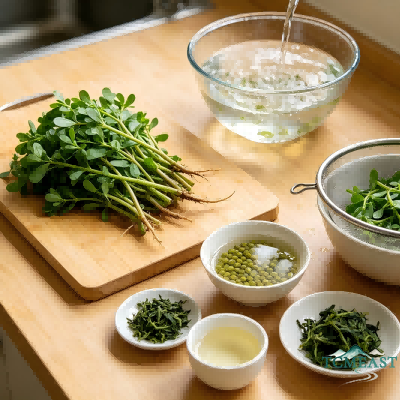 Purslane and Mung Bean Soup