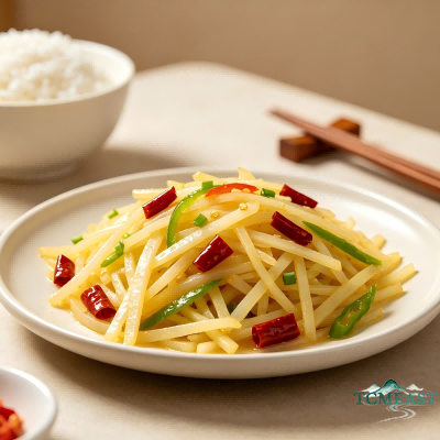 Stir-fried Potato Shreds with Double Peppers