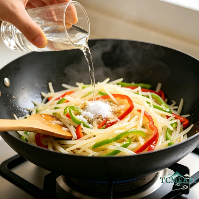Stir-fried Potato Shreds with Double Peppers