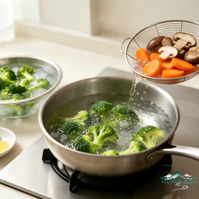 Broccoli with Twin Mushrooms