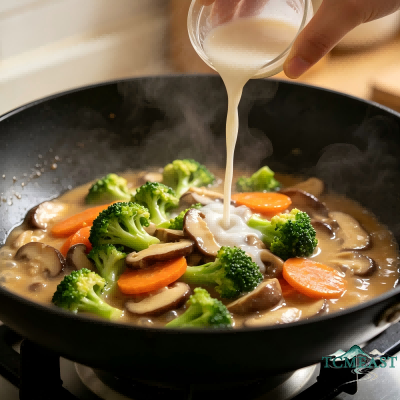 Broccoli with Twin Mushrooms