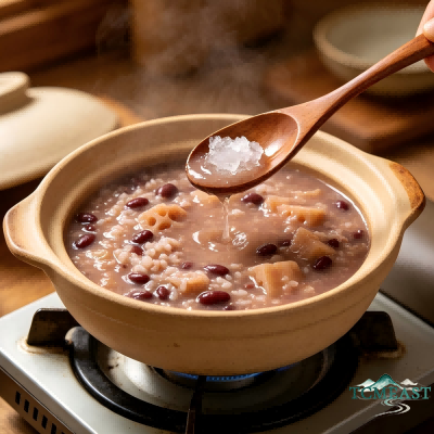 Red Adzuki Bean and Lotus Root Porridge