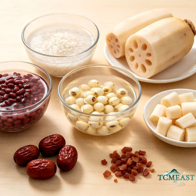 Red Adzuki Bean and Lotus Root Porridge