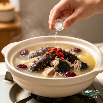 Sea Cucumber and Silky Fowl Soup