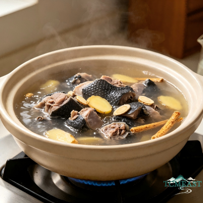 Sea Cucumber and Silky Fowl Soup