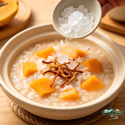 Papaya and Tangerine Peel Porridge