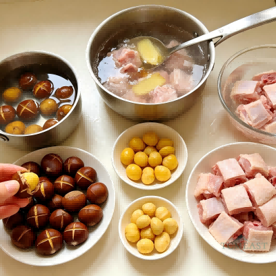 Braised Free-Range Chicken with Chestnuts
