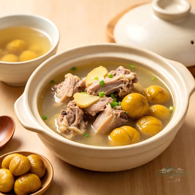 Braised Free-Range Chicken with Chestnuts