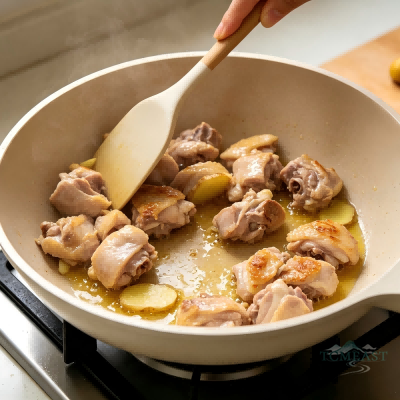 Braised Free-Range Chicken with Chestnuts