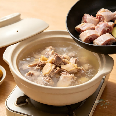 Braised Free-Range Chicken with Chestnuts