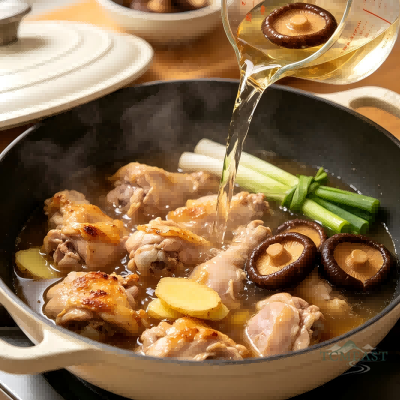 Mushroom Stew with Skinless Chicken Leg