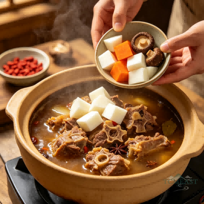 Oxtail Clay Pot Stew (Niúwěi Shāguō)