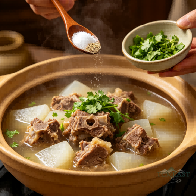Oxtail Clay Pot Stew (Niúwěi Shāguō)