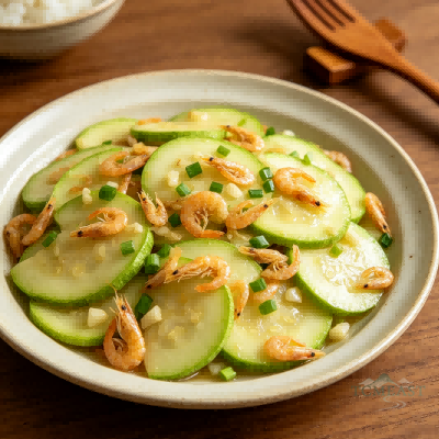 Stir-fried Zucchini with Dried Shrimp (Xihulu Chao Xiapi)