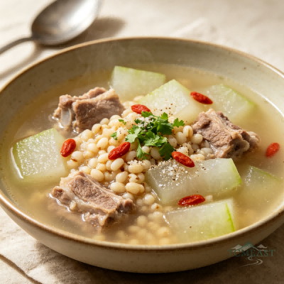 Winter Melon, Coix Seed & Pork Rib Soup