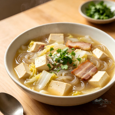 Chinese Cabbage, Vermicelli & Tofu Stew