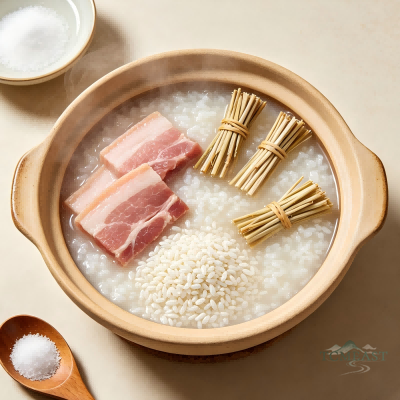 Rush & Lean Pork Congee (Dengxincao Shourou Zhou)
