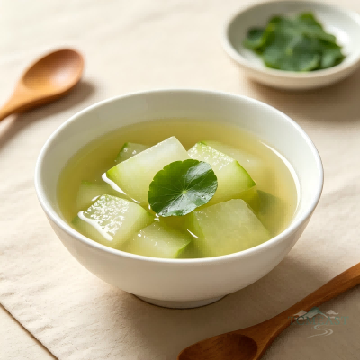 Lotus Leaf & Winter Melon Soup (Heye Donggua Tang)