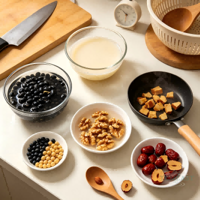 Red Date, Walnut & Black Soybean Milk