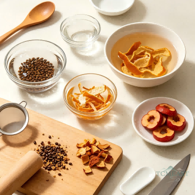 Hawthorn, Tangerine Peel & Cassia Seed Tea (Shan Zha Chen Pi Jue Ming Zi Cha)