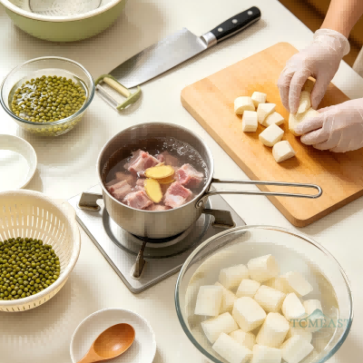Chinese Yam, Pork Rib & Mung Bean Soup
