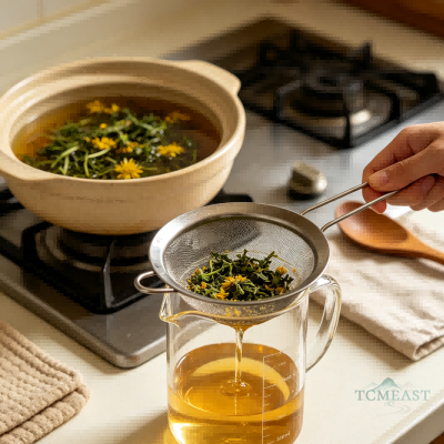 Dandelion & Chrysanthemum Tofu Thick Soup (Doufu Juhua Geng / Ju Pu Doufu Tang)