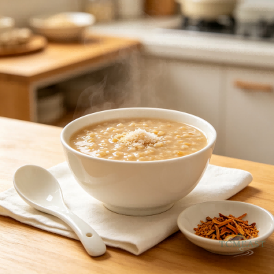 Chicken Gizzard Lining Congee (Ji Nei Jin Zhou)