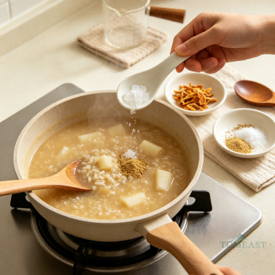 Chicken Gizzard Lining & Chinese Yam Congee (Ji Nei Jin Shanyao Zhou)